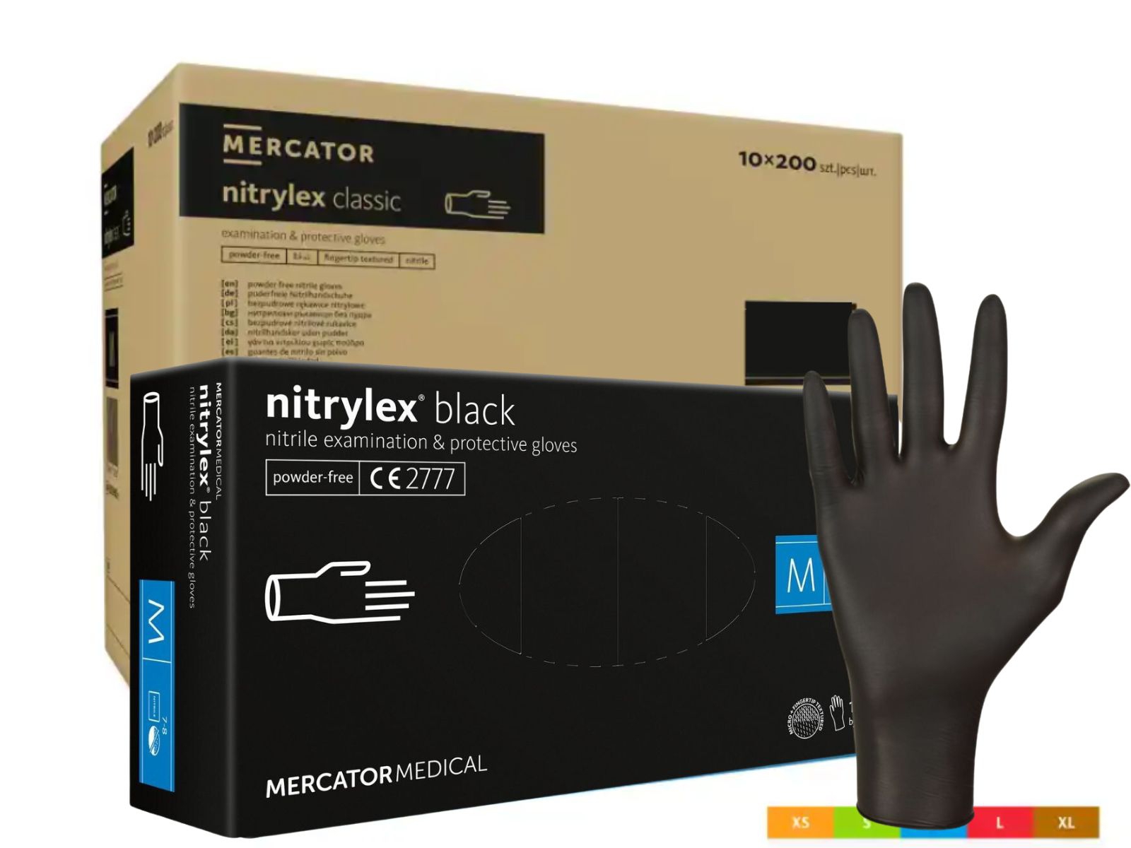 Rękawice Nitrylex Black M Mercator KARTON